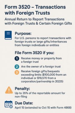Form 3520 – Transactions with Foreign Trusts