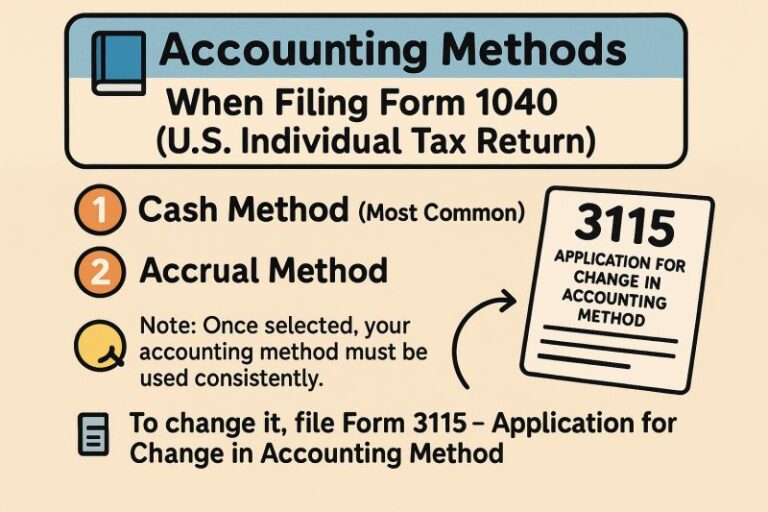 10 – Accounting Methods When Filing Form 1040 (U.S. Individual Tax Return)